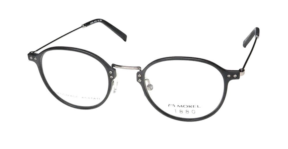 MOREL 1880 60075M MATTE BLACK SILVER EYEGLASSES 48-21-140 FRANCE